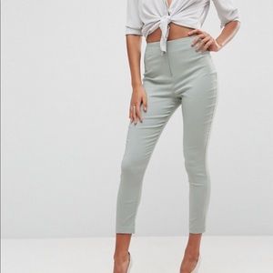 Sage/mint colored cigarette slim pants